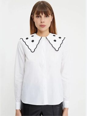 Zara oversized collar blouse